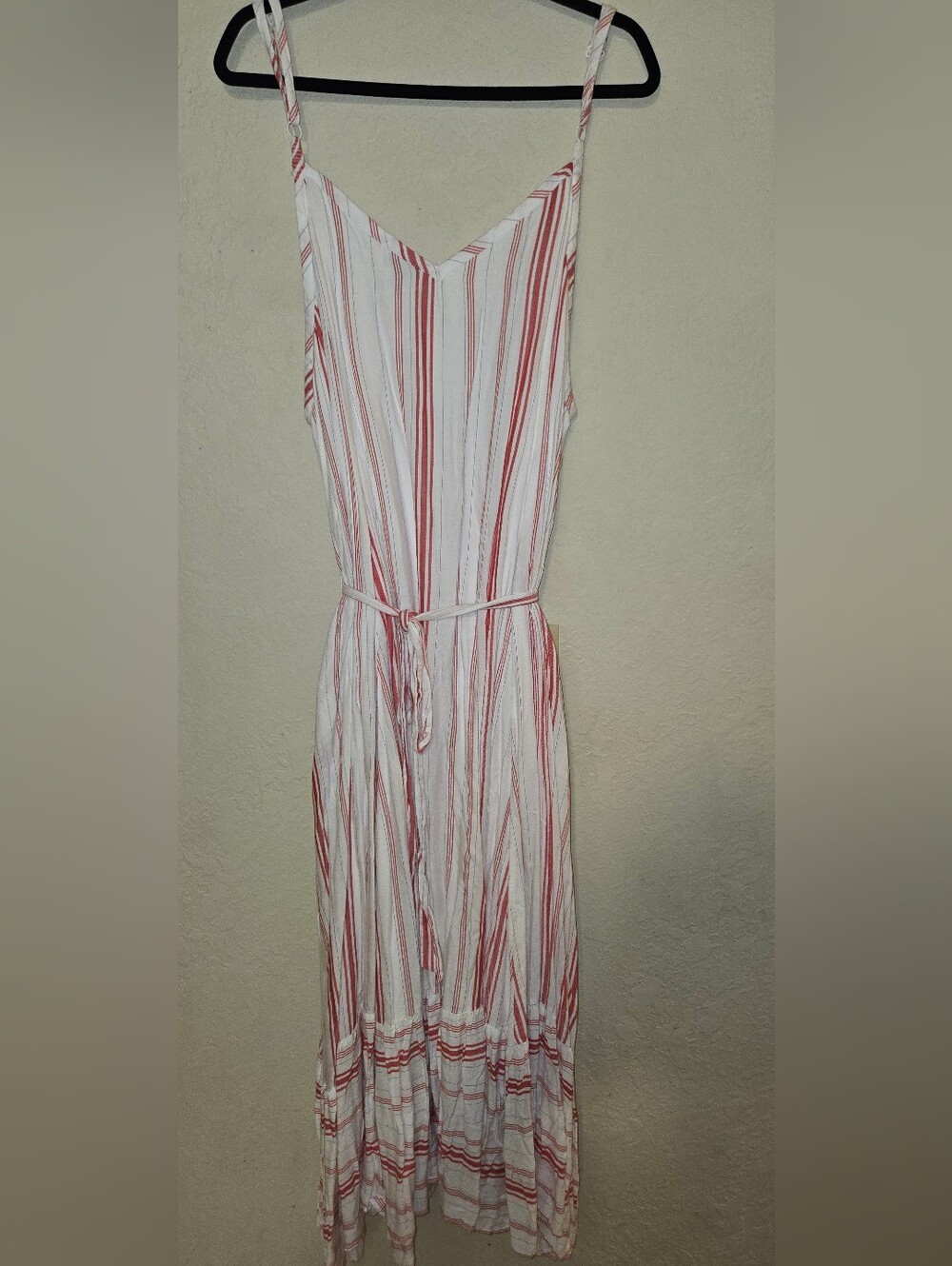 Torrid Red & White Striped Challis Cami Midi Dress - Size 4 / 26